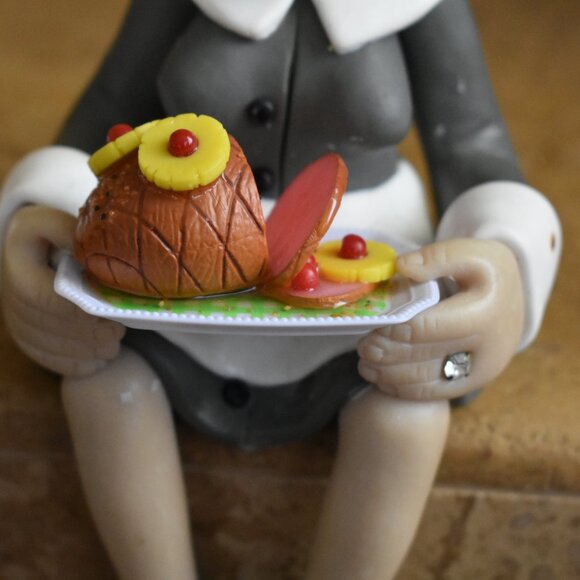 2 D Manning Thanksgiving Shelf Sitter Pilgrims Man Woman Clay Figure Statue Set - Picture 2 of 16